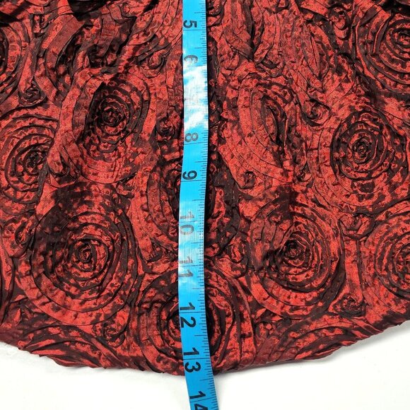 Burgundy Fabric Handbag Red Cloth Handbag Floral Motif Handbag - Picture 11 of 12